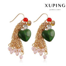 92234 Fashion Heart-Shaped Stone Jewelry Eardrop in 18k Gold-Plated